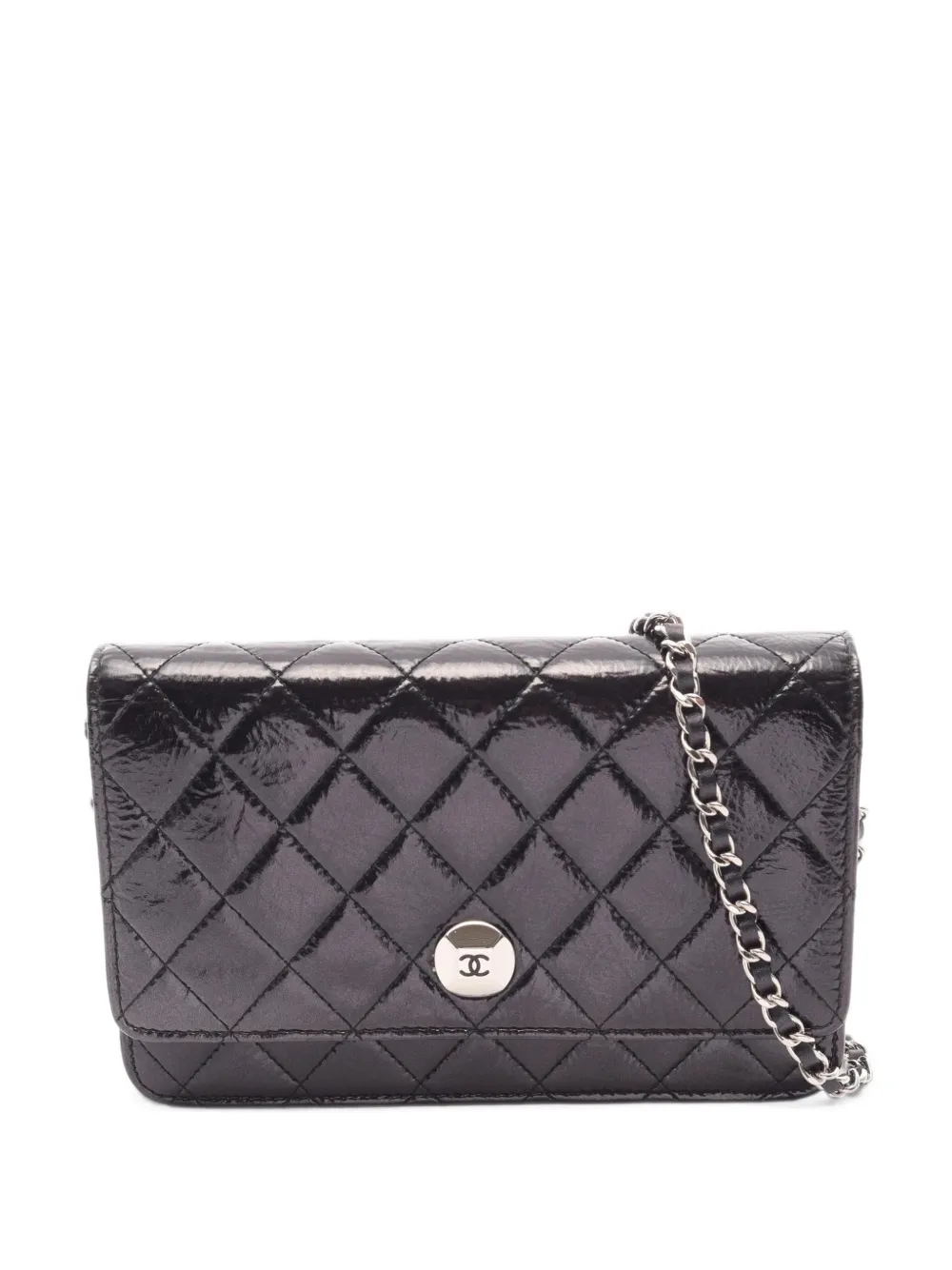 CHANEL Pre-Owned 2018 Matelassé chain clutch bag - Nero