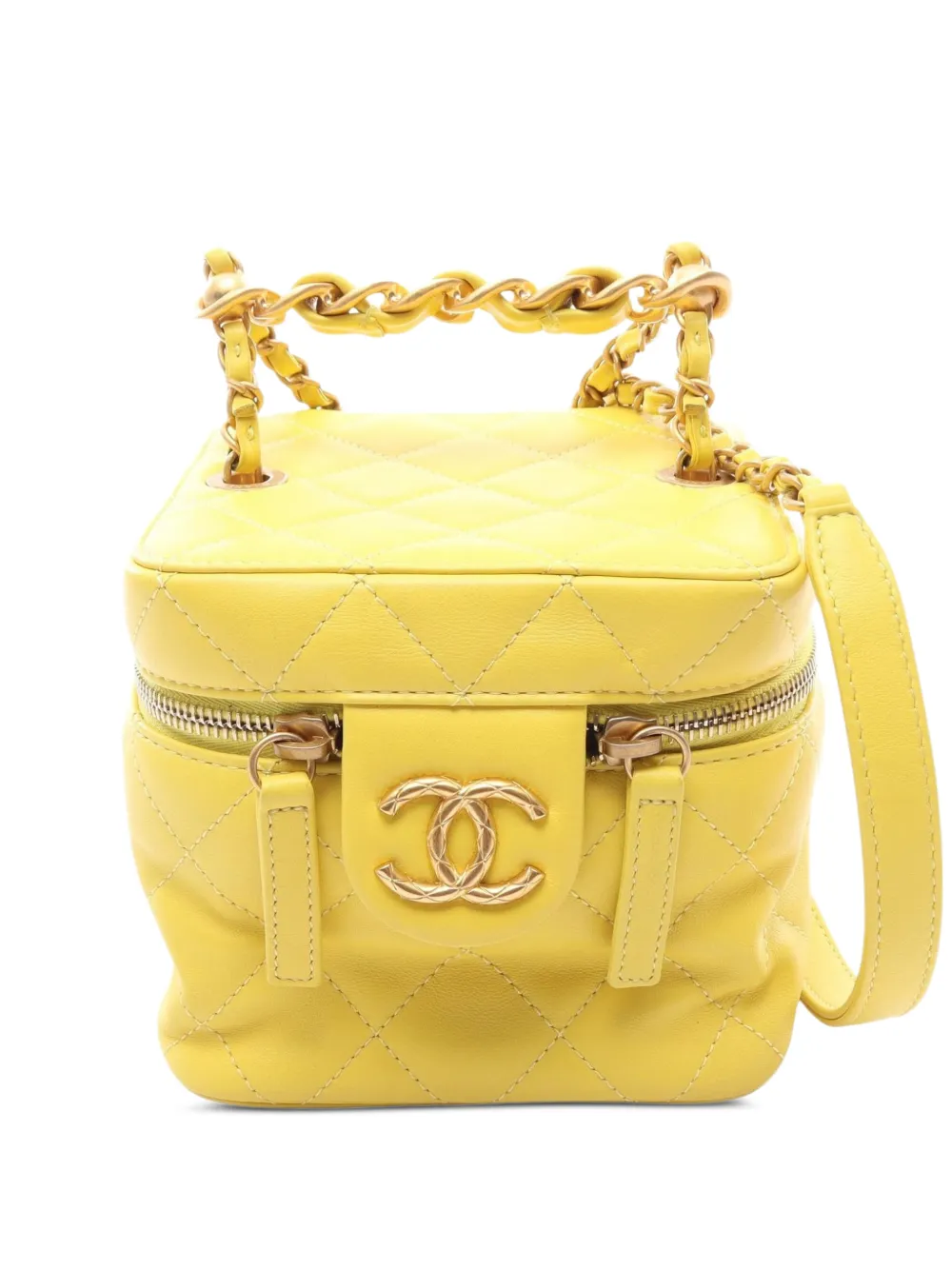 CHANEL Pre-Owned Matelassé CC vanity bag - Giallo