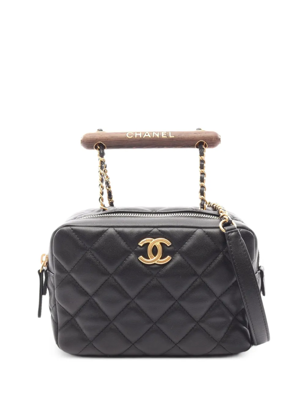 CHANEL Pre-Owned 2021s mini Bowling matelassé shoulder bag - Nero