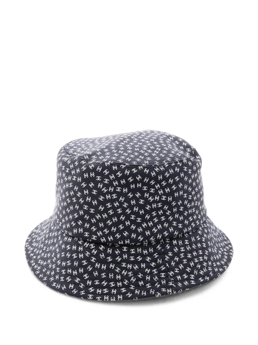 Pre-owned Chanel 1986-1988 Coco Mark Bucket Hat In Black