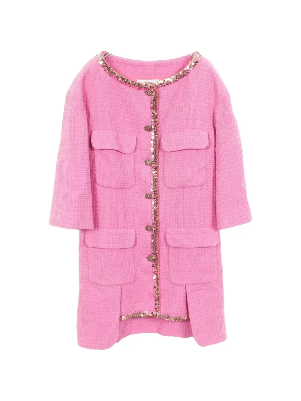 CHANEL Pre-Owned robe courte Coco Mark en tweed (1986-1988) - Rose