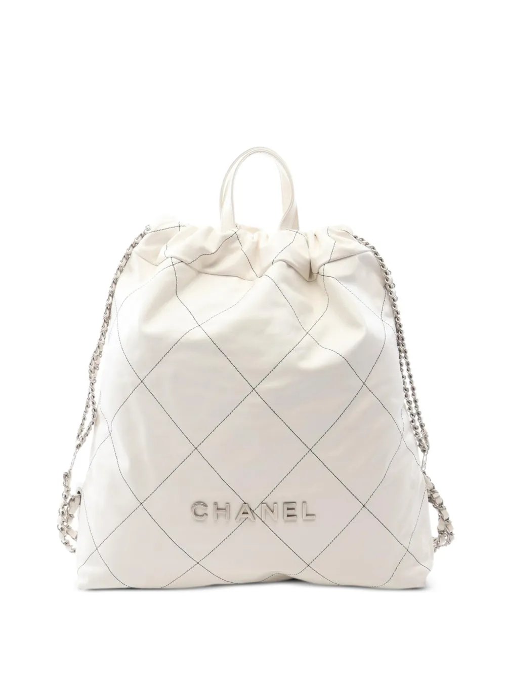 CHANEL Pre-Owned Chanel 22 patterned backpack - Bianco