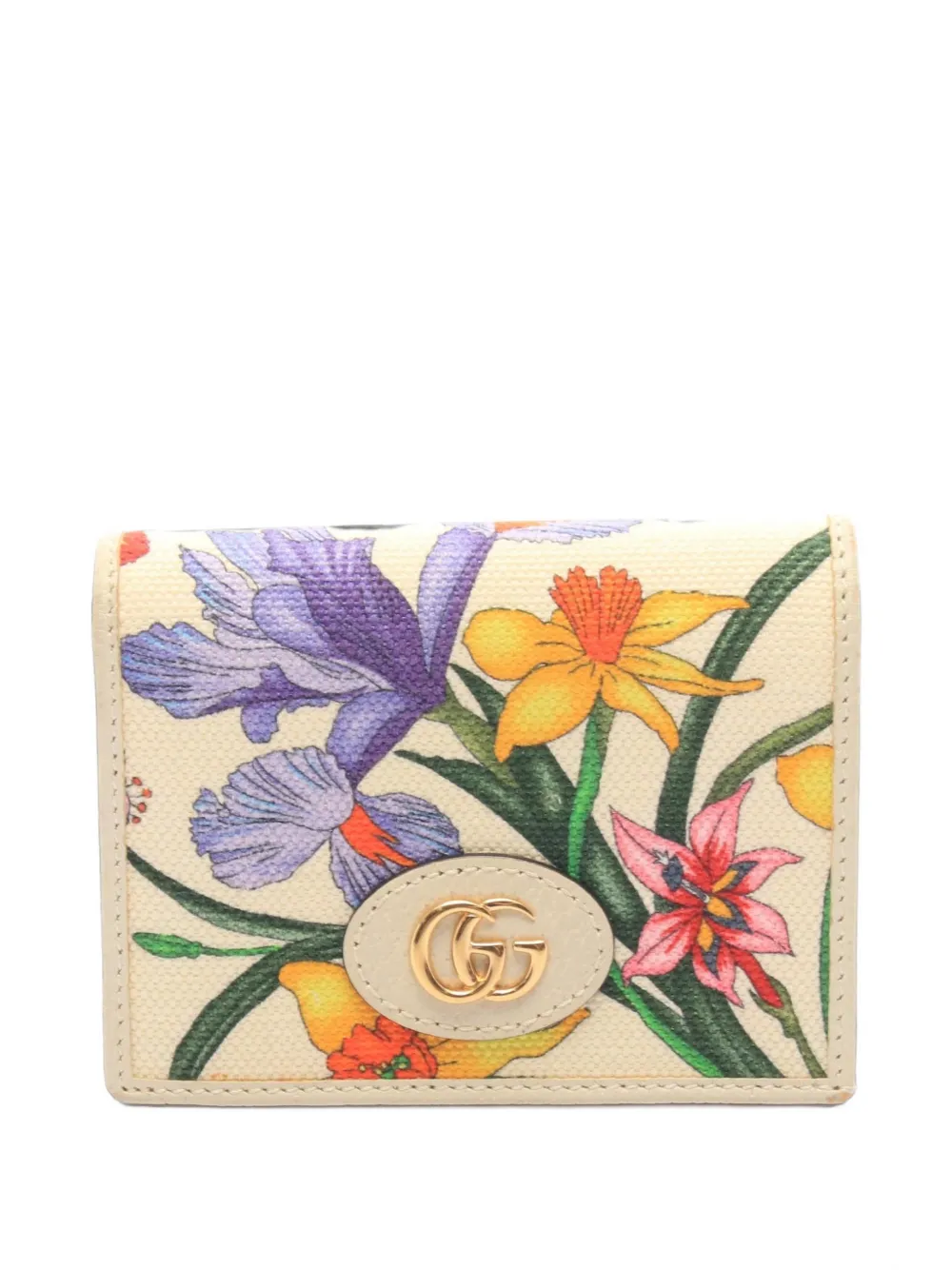 Gucci Pre-Owned 2000s GG Marmont Flora wallet - Toni neutri