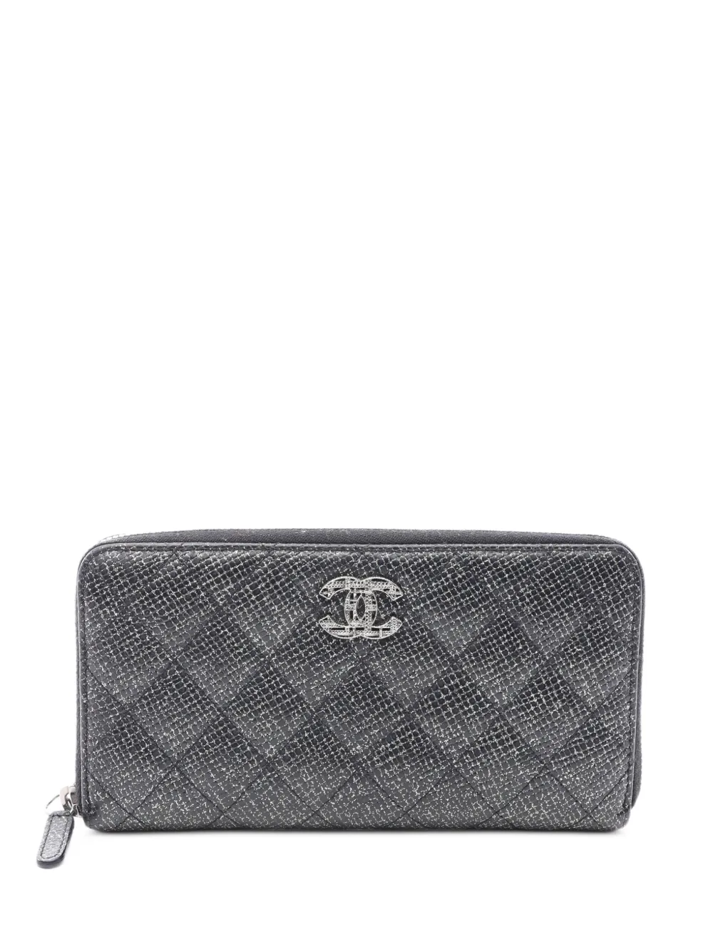CHANEL Pre-Owned 2014 matelassé Caviar long wallet - Nero