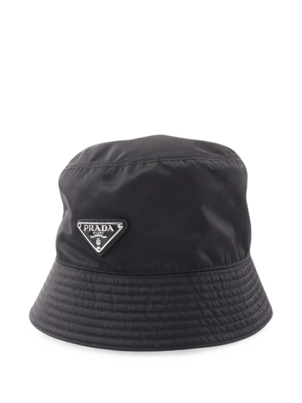 Prada Pre-Owned 2000s Re-Nylon Triangle-logo bucket hat - Nero