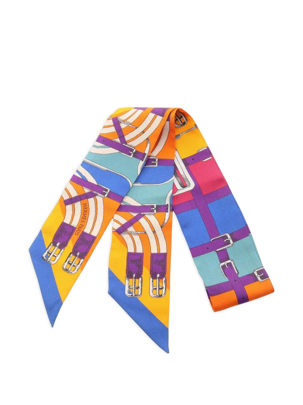 Hermès Pre-Owned 2010s Twilly ribbon scarf - Arancione