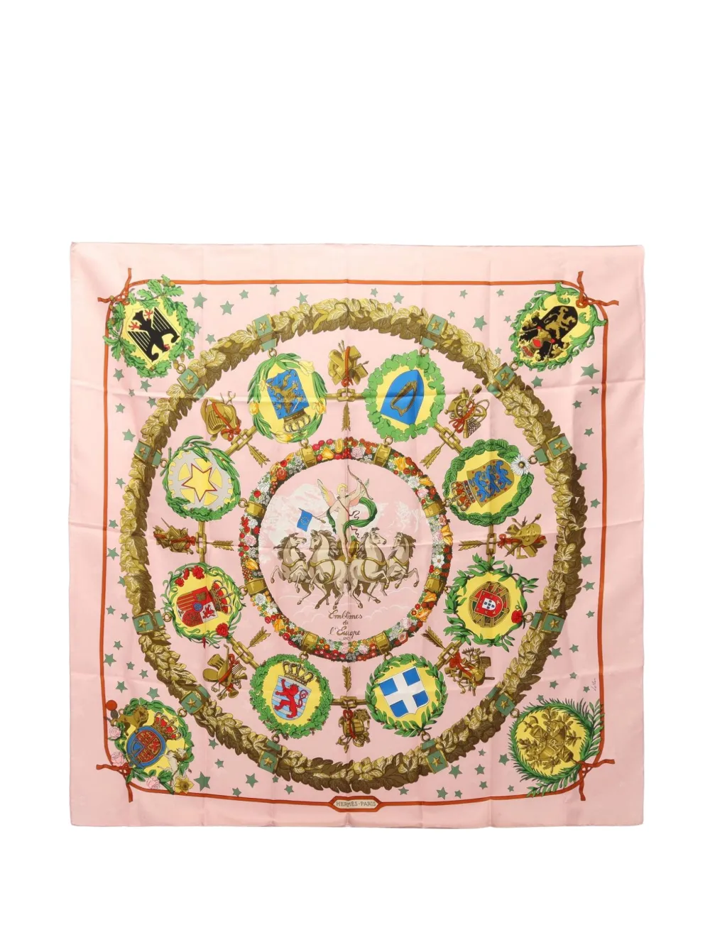 Hermès Pre-Owned 2000s 90 Carré Emblems de l'Europe scarf - Rosa
