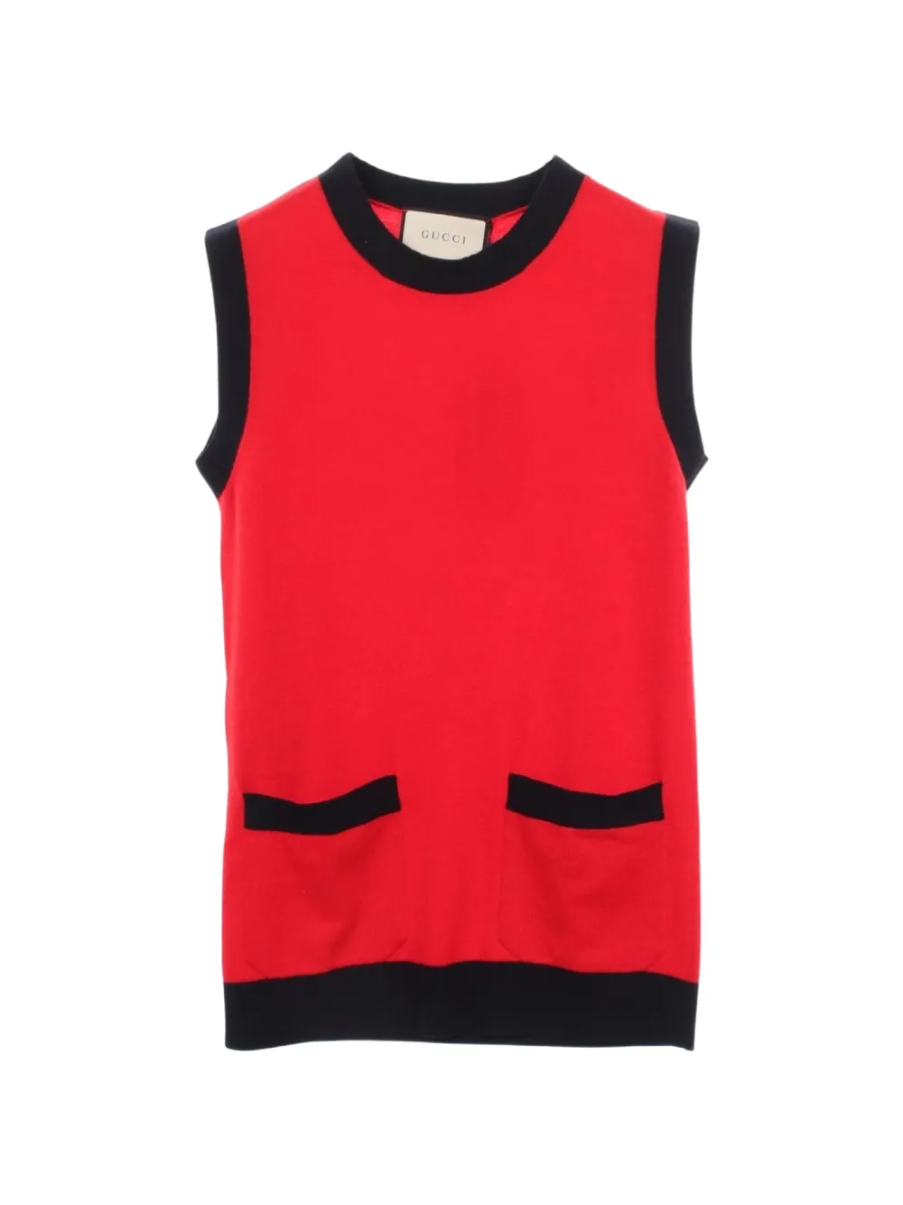 Gucci Pre-Owned gilet en maille à bords contrastants (années 2020) - Rouge Gucci Pre-Owned gilet en maille à bords contrastants (années 2020) - Rouge