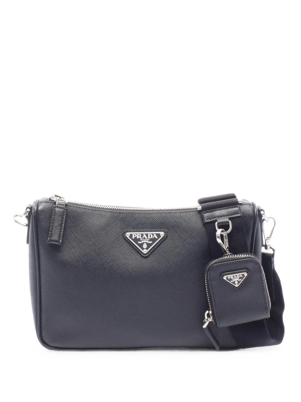 Prada Pre-Owned 2010s Travel Saffiano-leather clutch bag - Nero