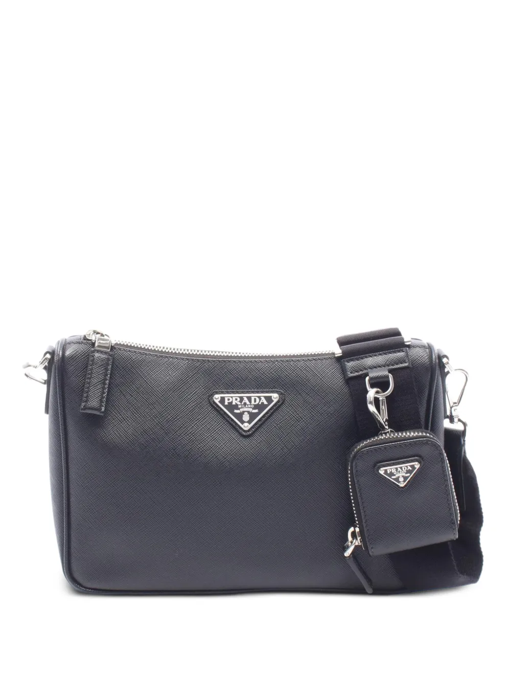 Prada Pre-Owned 2010s Travel Saffiano-leather clutch bag - Nero
