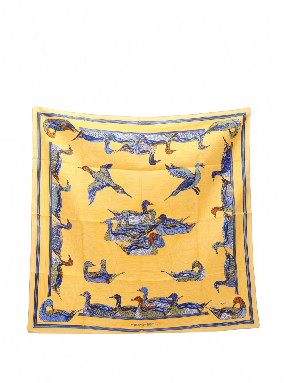 Hermès Pre-Owned 2010s 90 Carré La Mare aux Canards scarf - Giallo