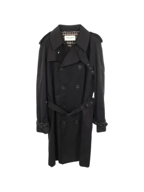 Saint Laurent Pre-Owned gabardina con doble botonadura