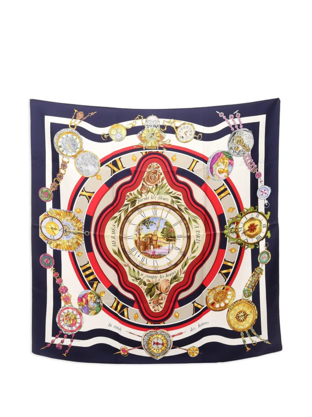 Hermès Pre-Owned 2010s Parmi les Fleurs scarf - Blu