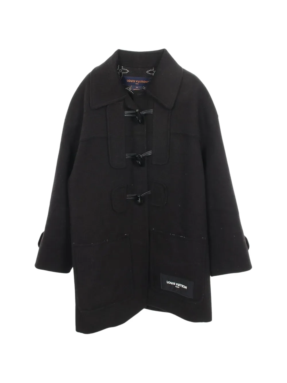Louis Vuitton Pre-Owned 2010s toggle-fastening duffle coat - Nero