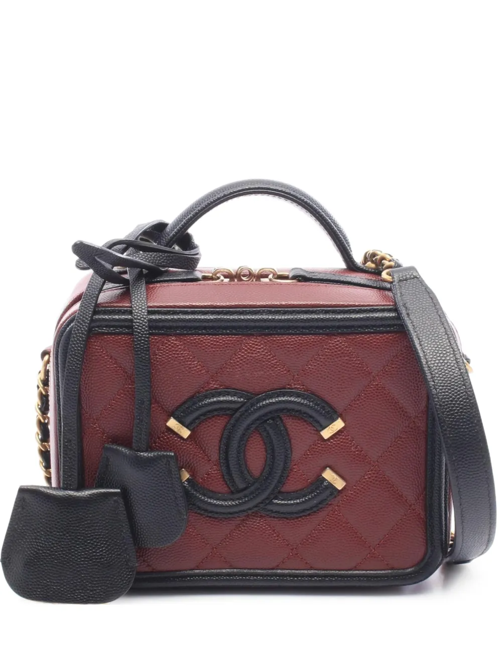 CHANEL Pre-Owned 2019 small Filigree CC vanity cross body bag - Rosso