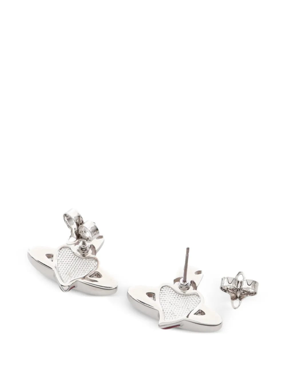 Vivienne Westwood Pre-owned 2020s New Diamante Heart Orb Earrings in Silver, view 2