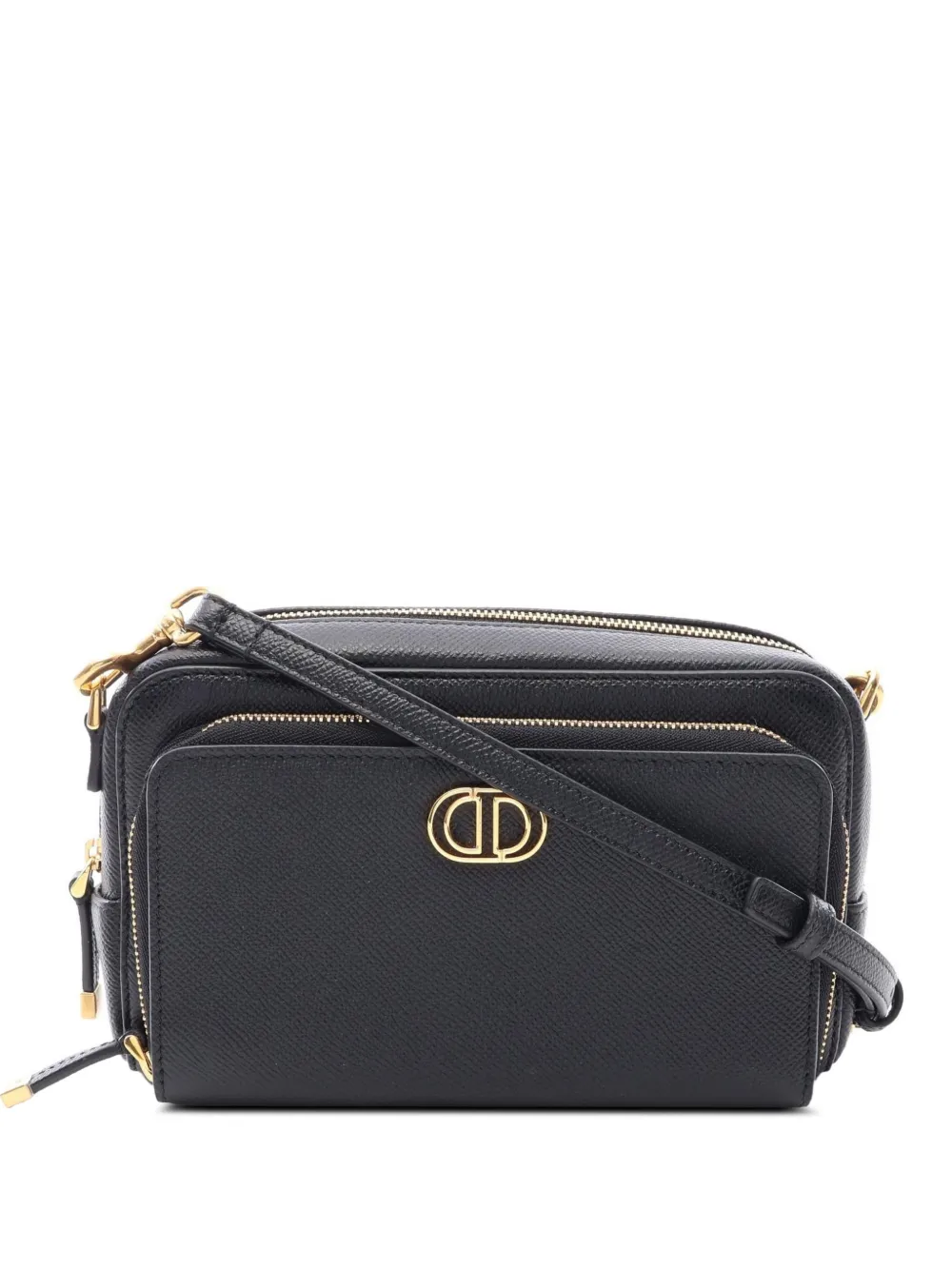 Christian Dior Pre-Owned 2010s Karo Double Pouch Schultertasche - Schwarz