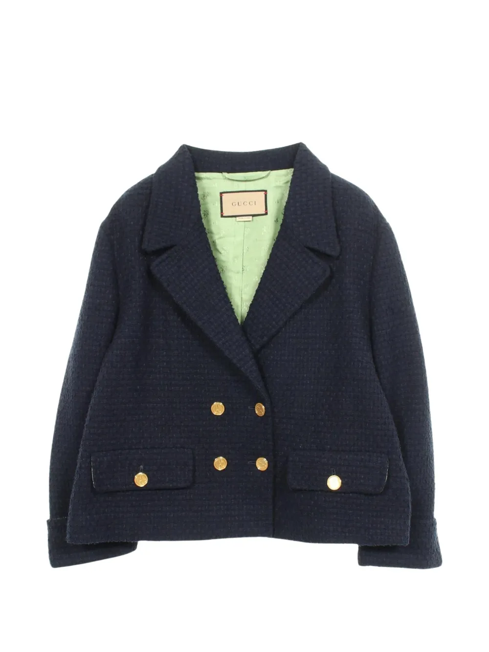 Gucci Pre-Owned 2010s double-breasted tweed jacket - Blu