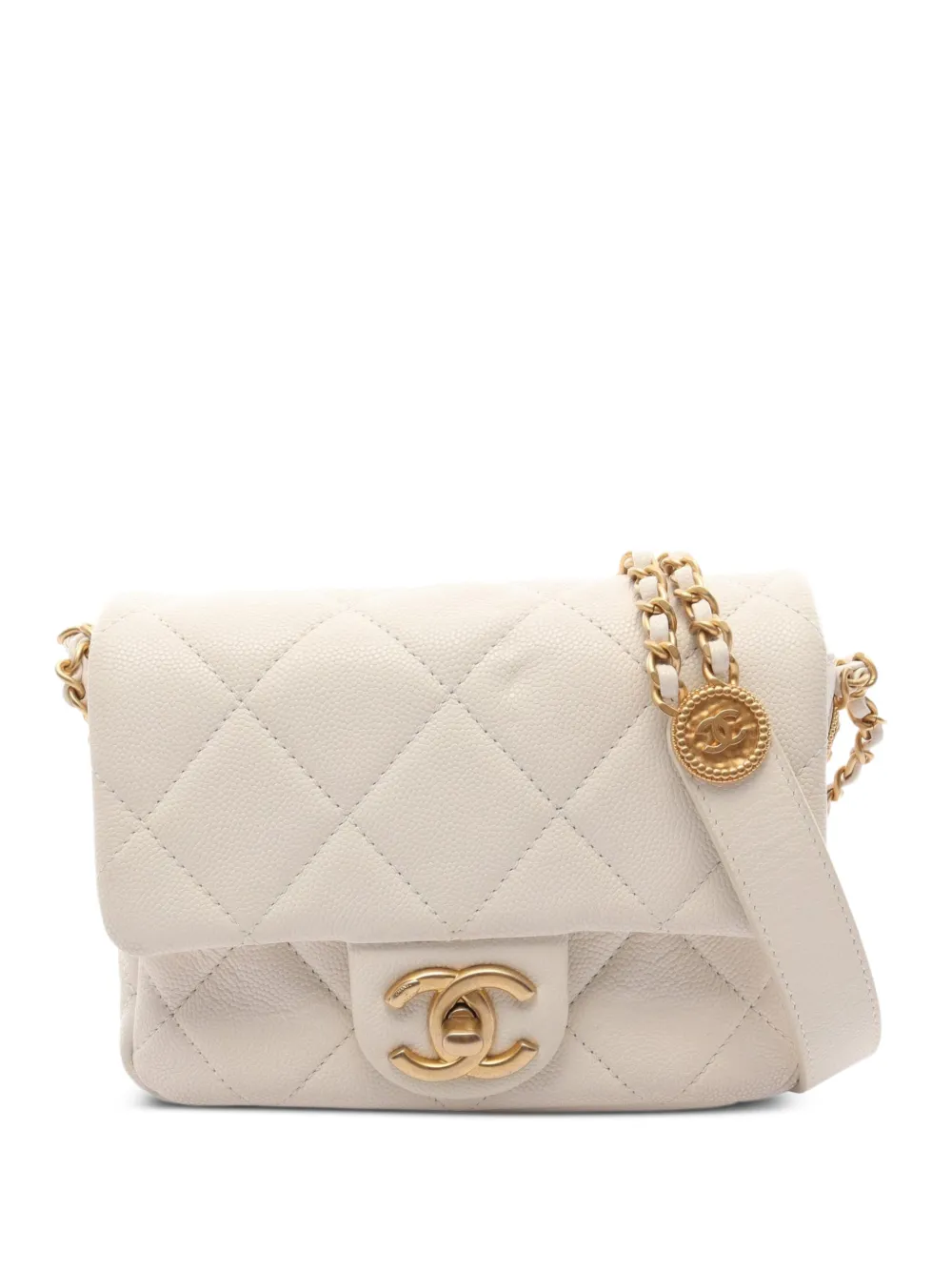 CHANEL Pre-Owned 2021s mini matelassé flap cross body bag - Bianco
