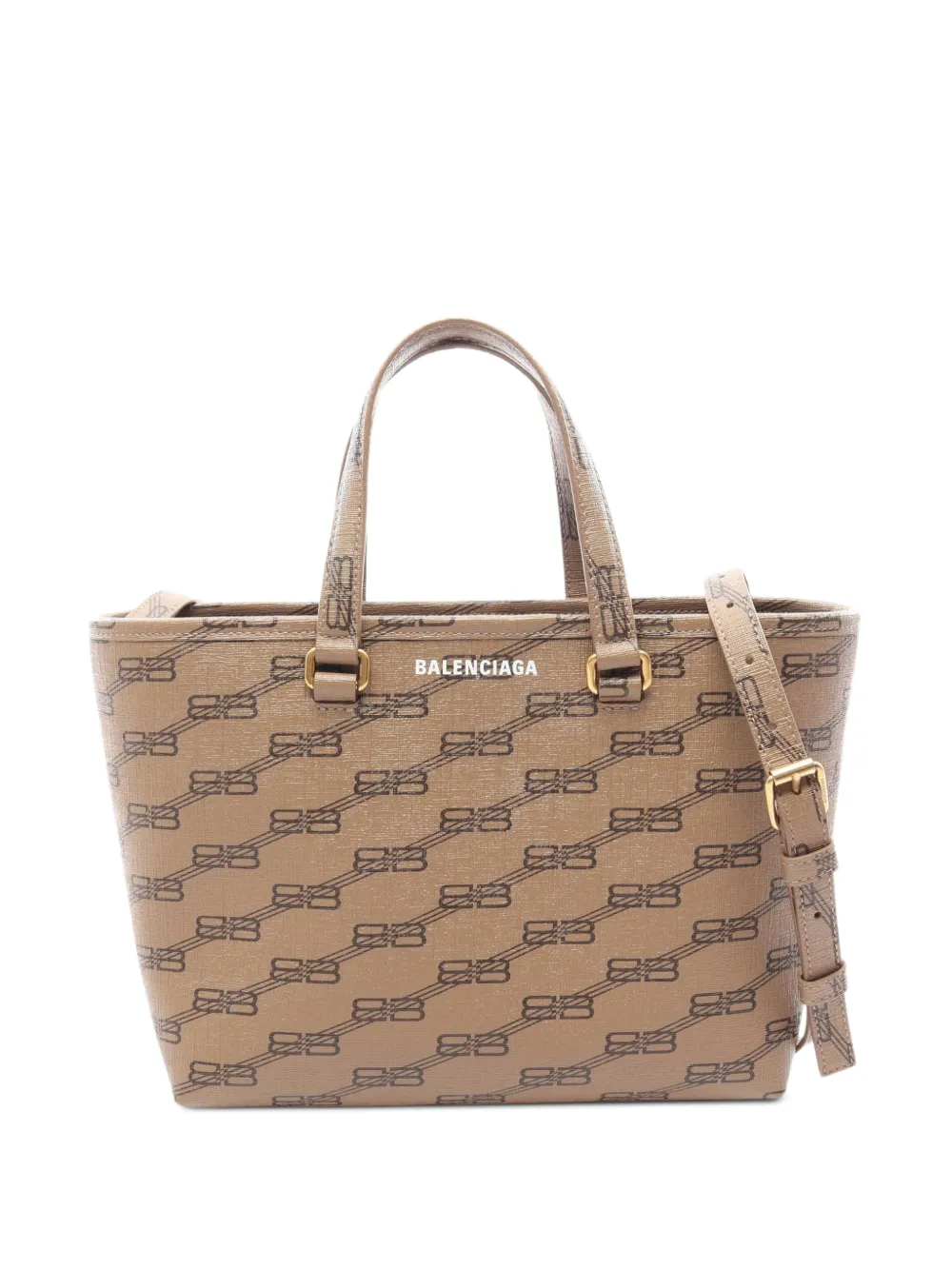 Balenciaga Pre-Owned 2010s kleiner BB Tote Bag mit Monogramm - Nude