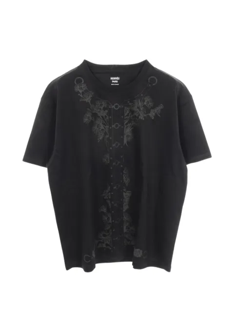Hermès Pre-Owned 2020s Cartouche floral-print T-shirt