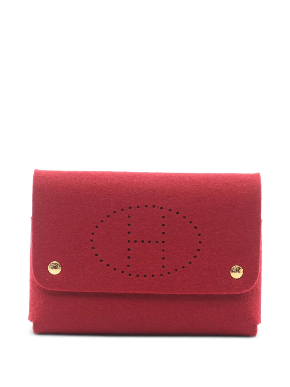 Hermès Pre-Owned 2010s GM Etui Cartes felt pouch - Rosso