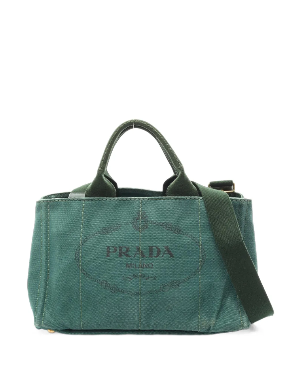 Prada Pre-Owned 2000s Canapa logo-print tote bag - Verde