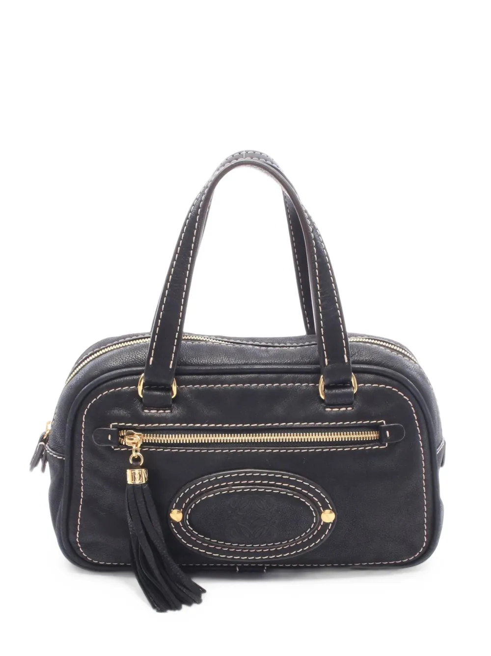 Loewe Pre-Owned 2000s Anagram tassel-detail tote bag - Nero