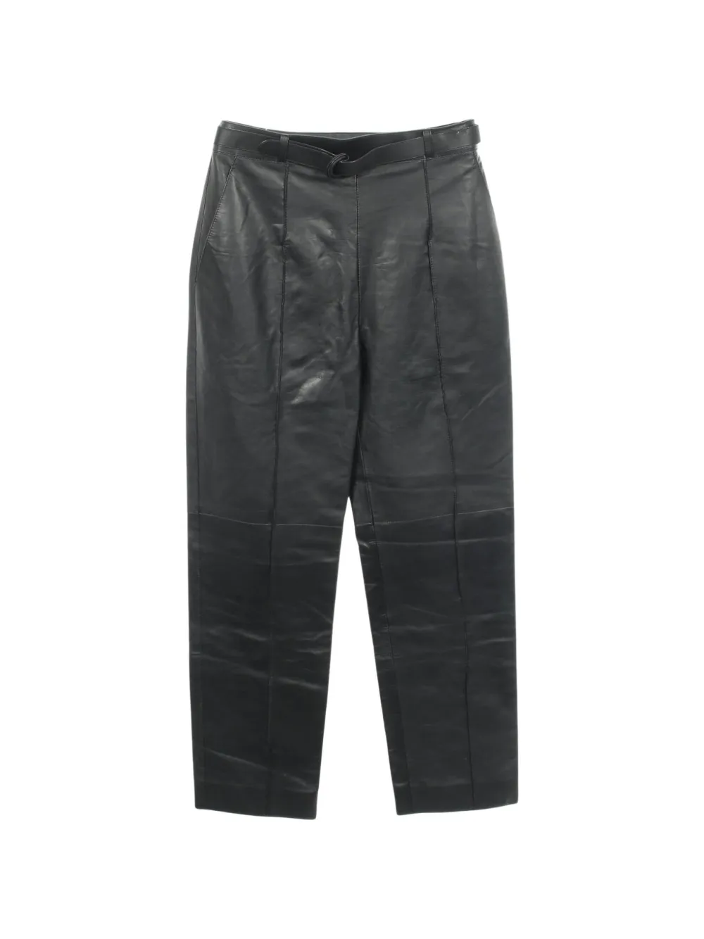 Hermès Pre-Owned 2010s belted leather trousers - Nero