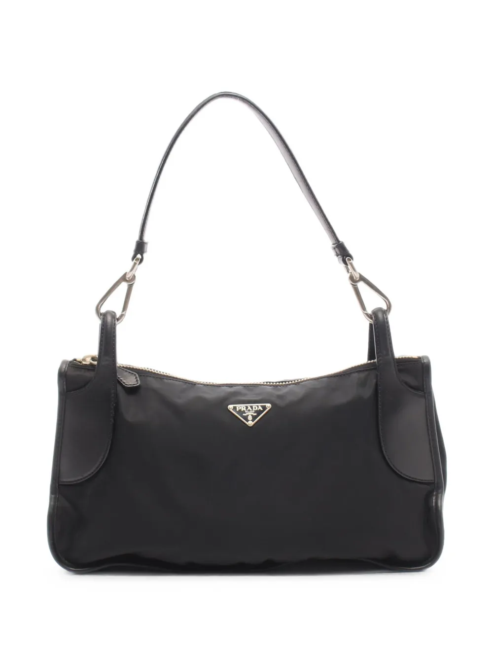 Prada Pre-Owned 2000s Tessuto logo-plate shoulder bag - Nero