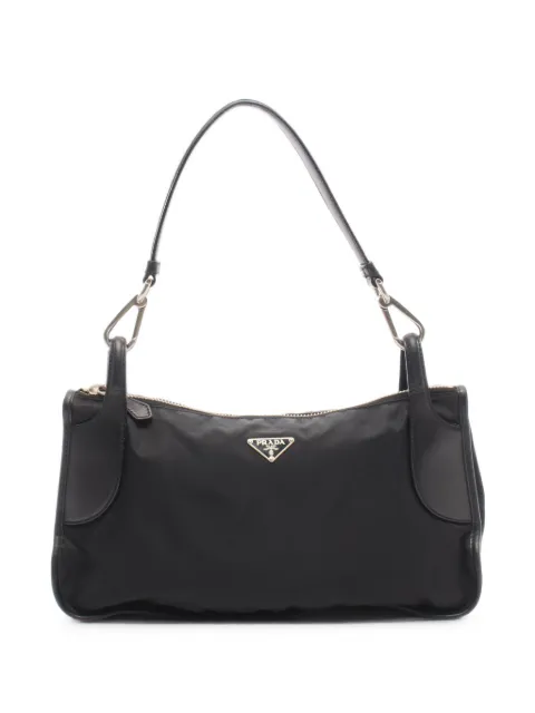 Prada Pre-Owned 2000s Tessuto logo-plate shoulder bag