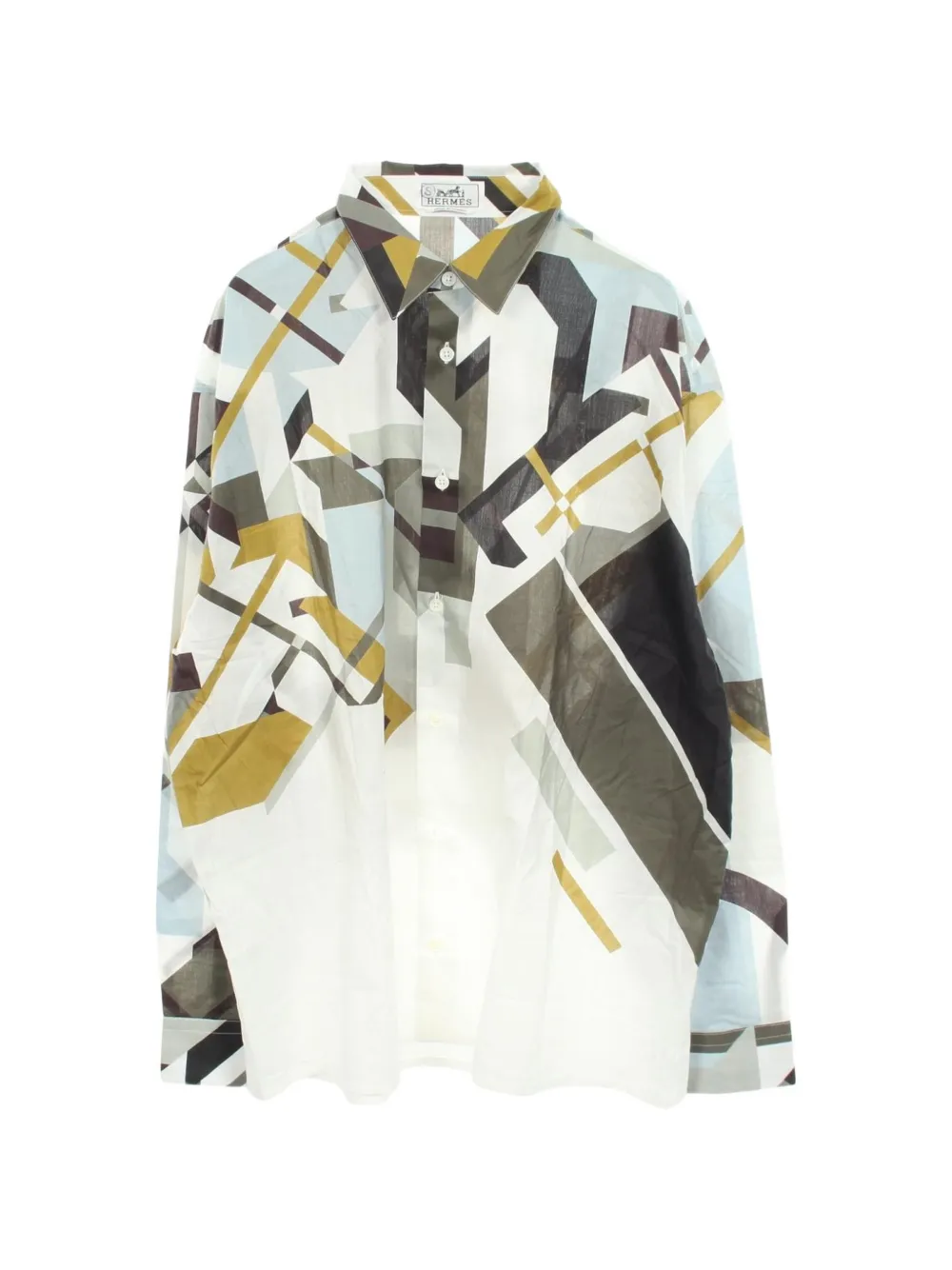 Hermès Pre-Owned 2010s geometric-print shirt - Bianco
