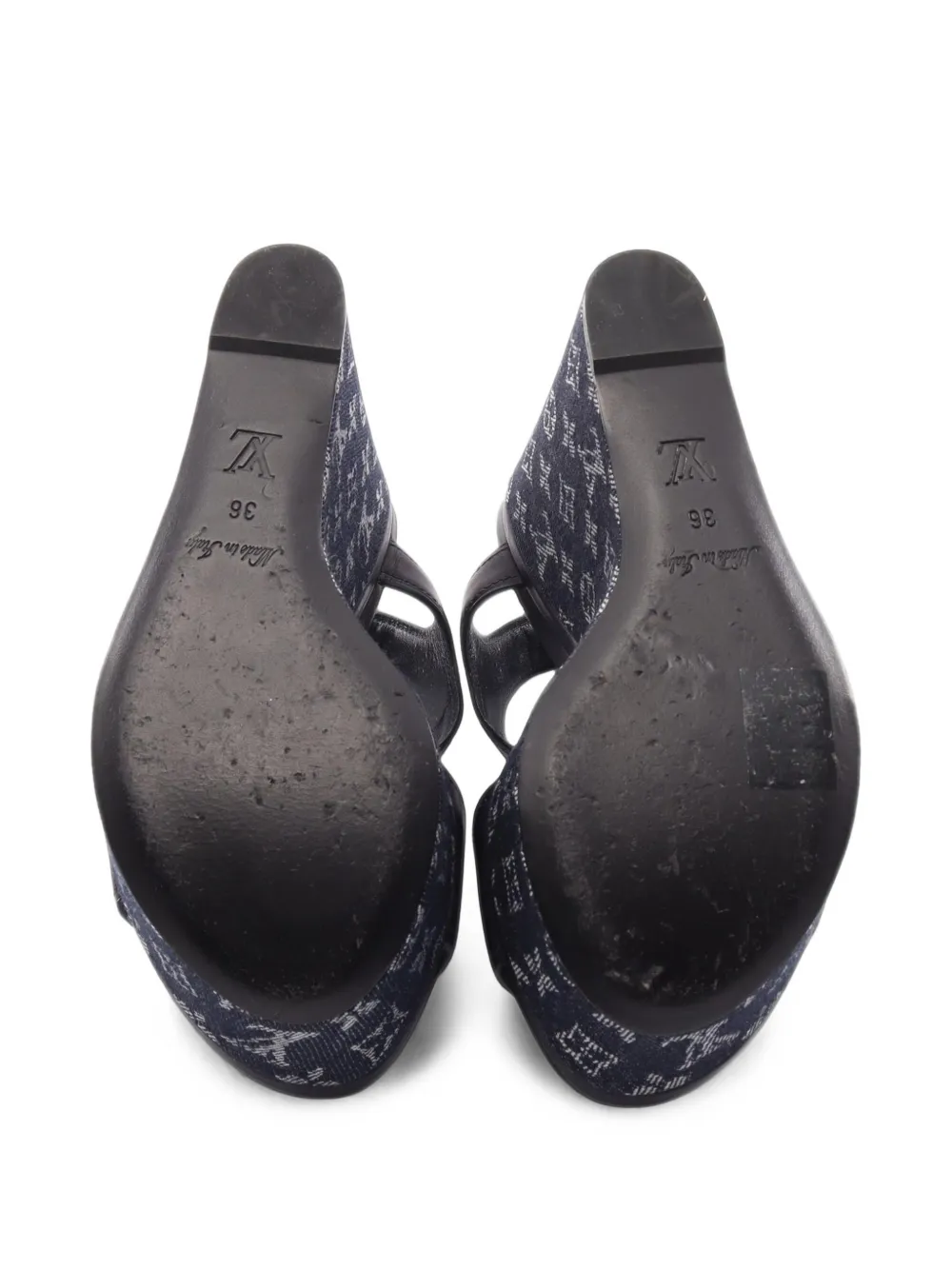 Louis Vuitton Pre-Owned 2017 Monogram wedge sandals - Blu