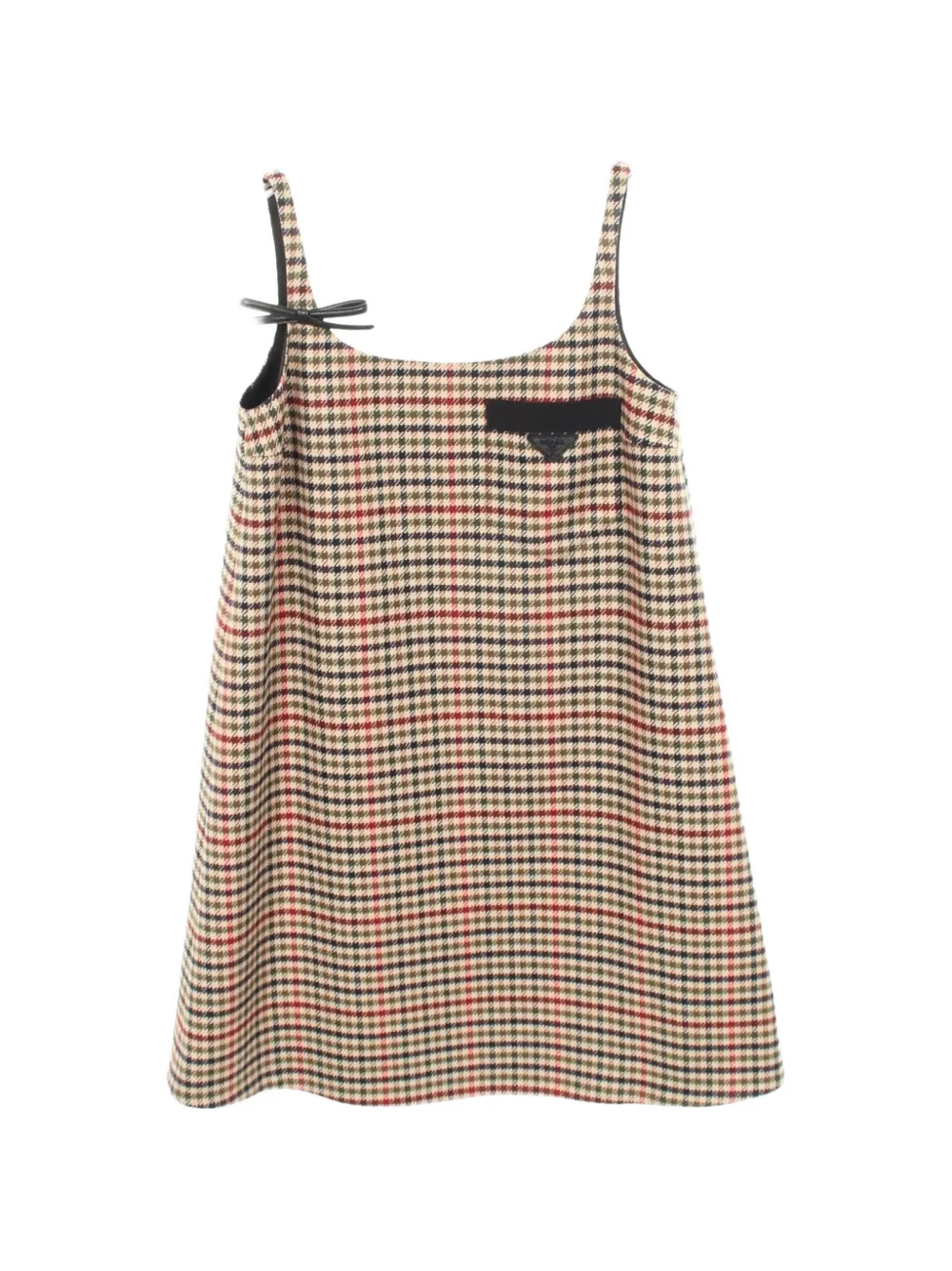 Prada Pre-Owned 2010s check-print sleeveless mini dress - Toni neutri
