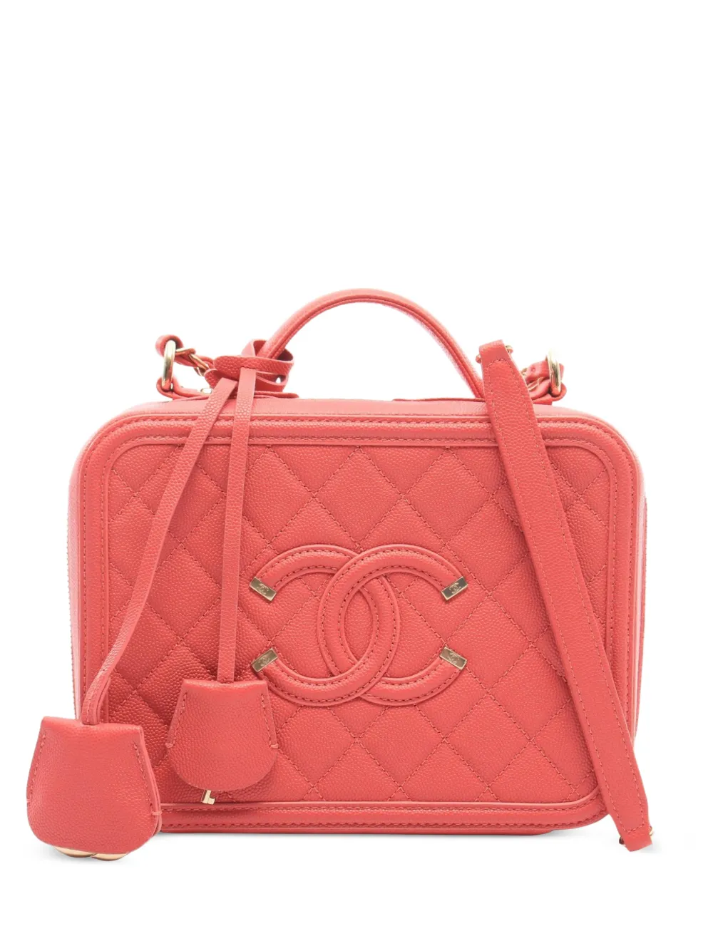 CHANEL Pre-Owned 2019 CC Filigree matelassé shoulder bag - Rosso