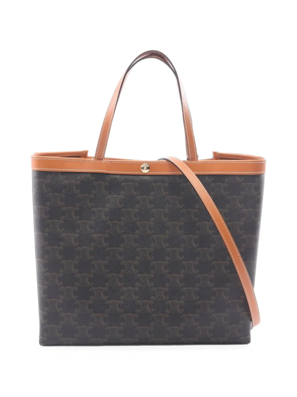 Celine Pre-Owned 2020s small Cabas Square Triomphe two-way tote bag - Nero