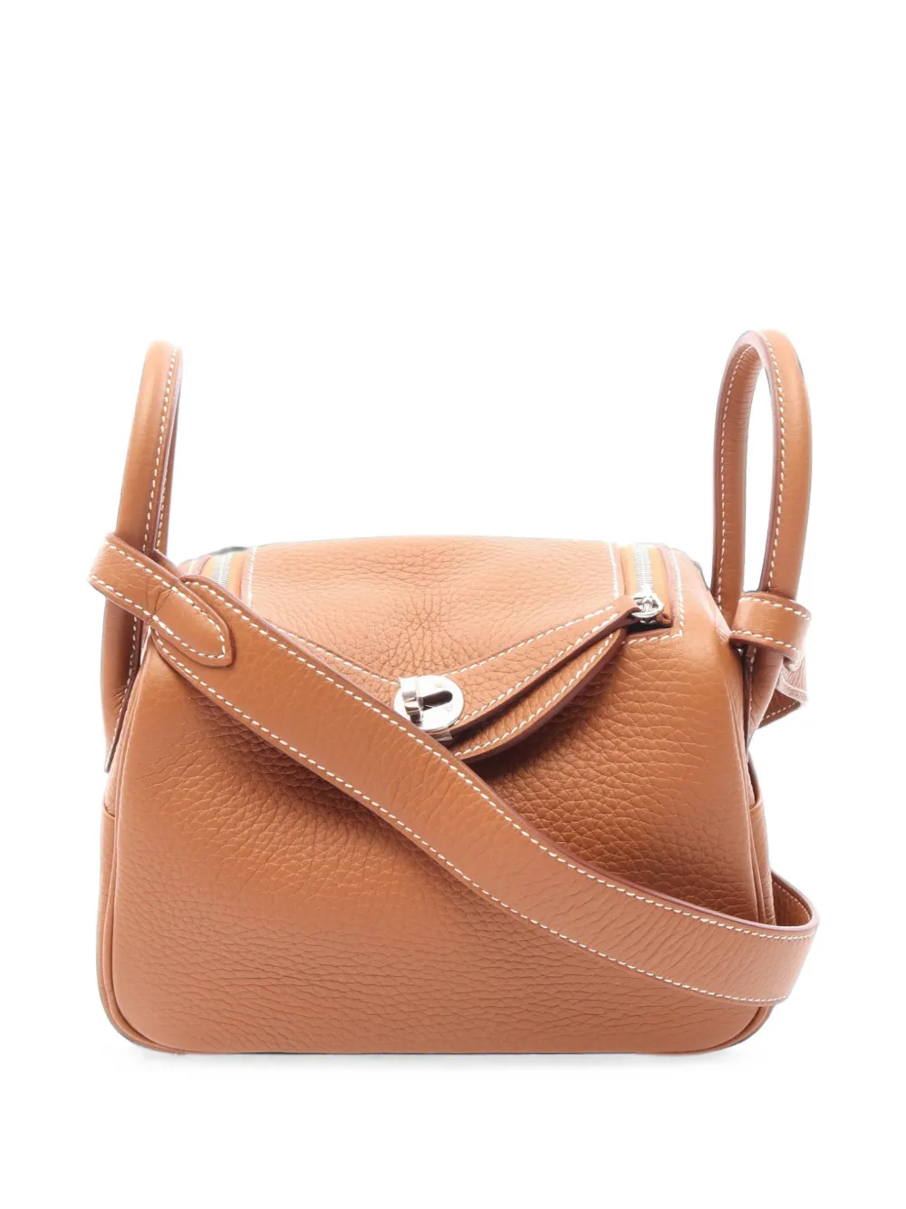 Hermès Pre-Owned 2026 Lindy pebbled mini bag - Marrone