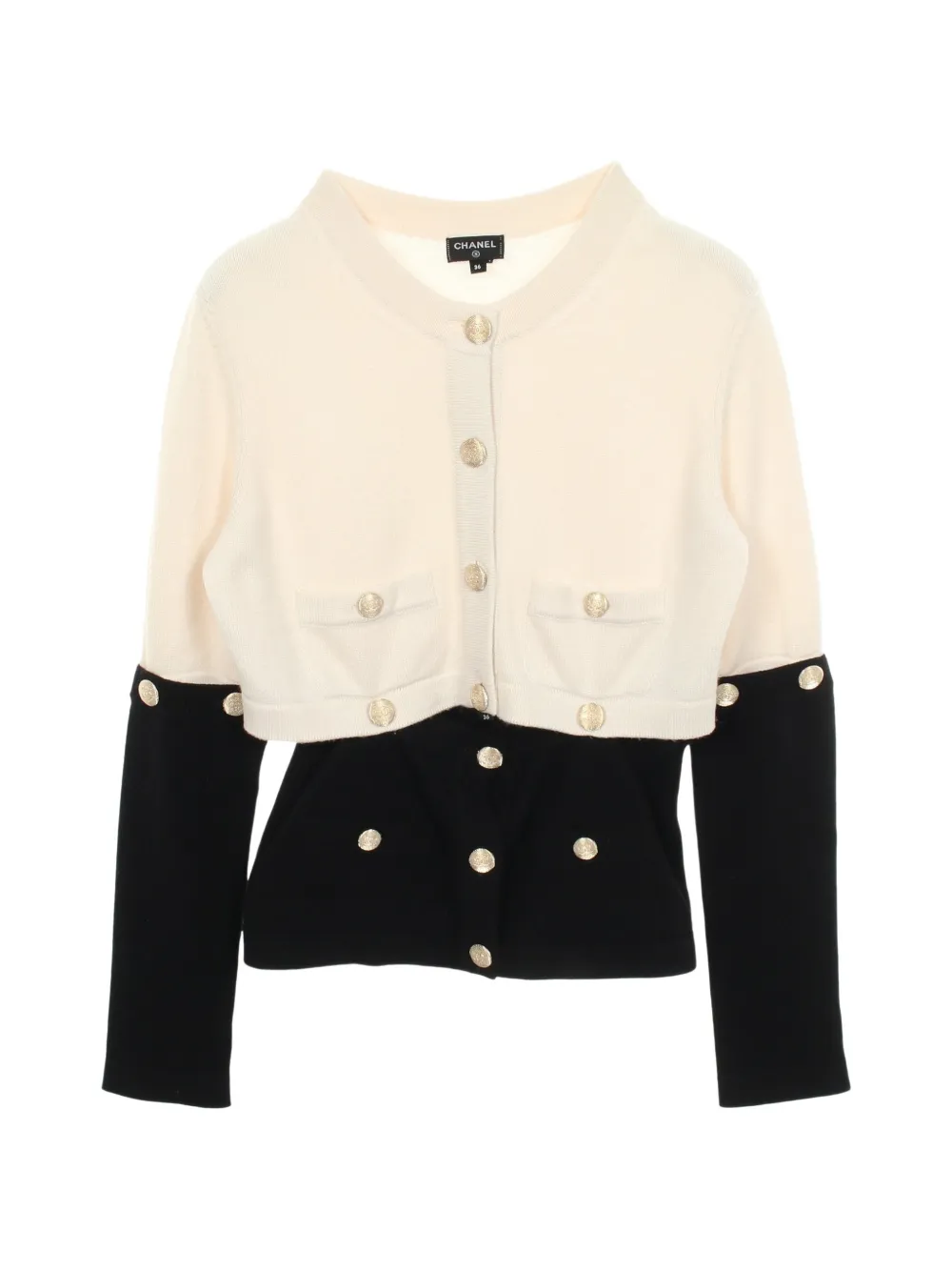 CHANEL Pre-Owned two-tone convertible cardigan - Toni neutri