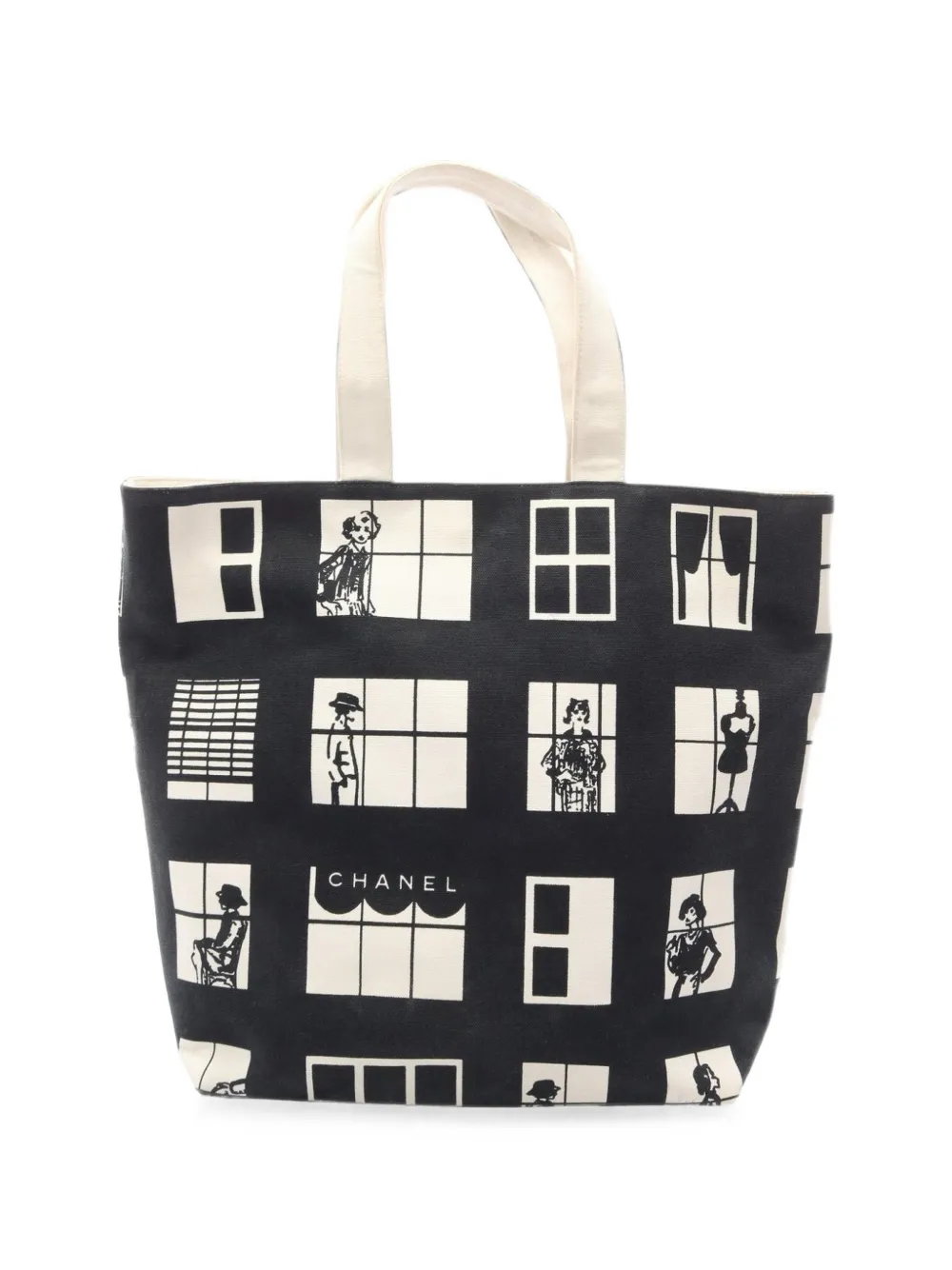 CHANEL Pre-Owned 2003-2004 Window Line tote bag - Black