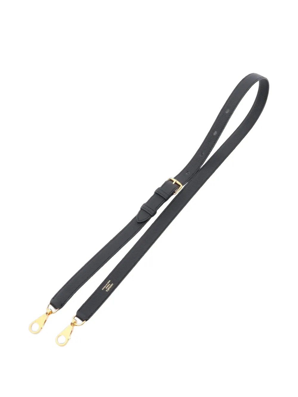 Pre-owned Hermes Epsom-leather Shoulder Strap In Black