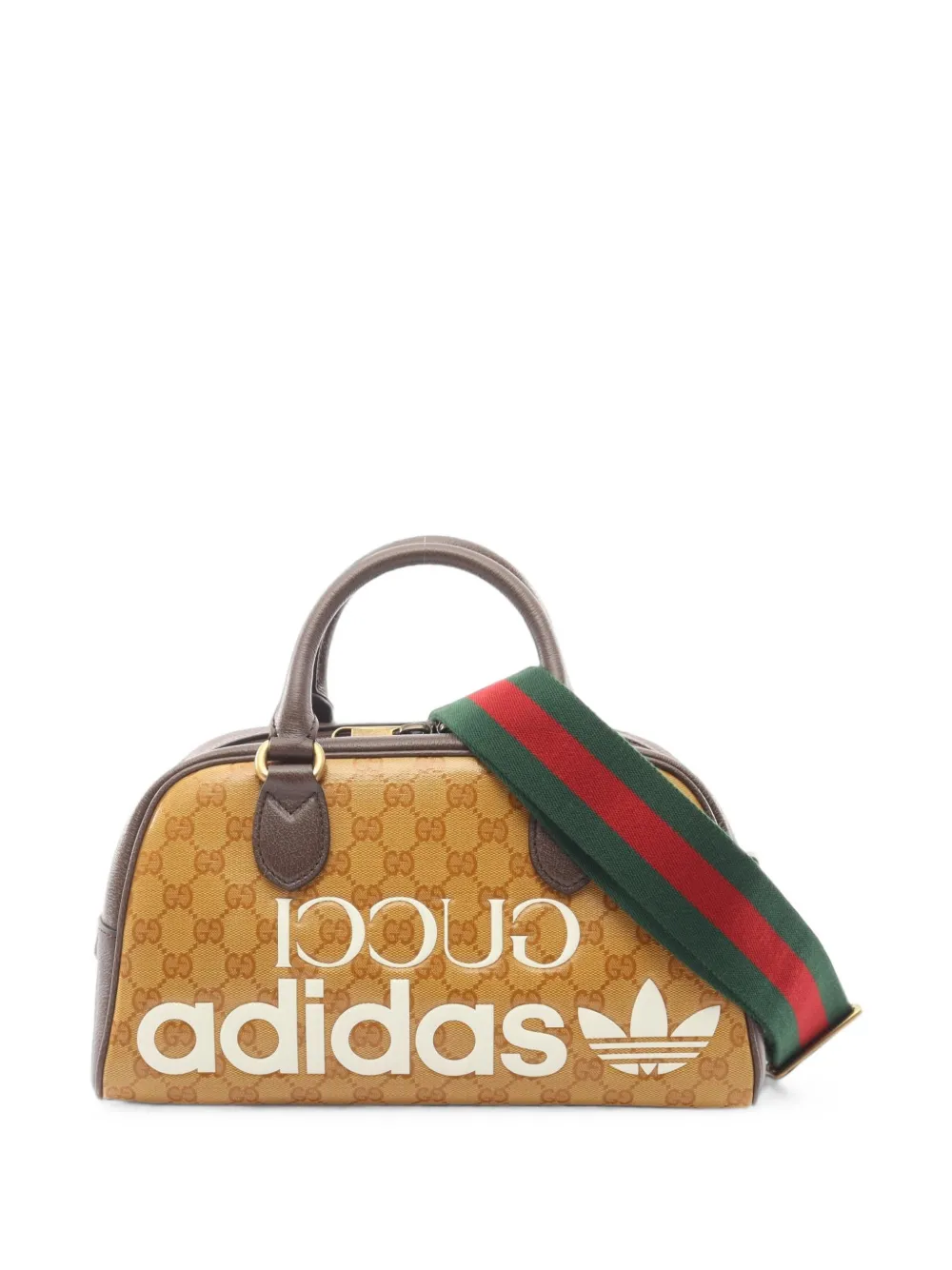 Gucci Pre-Owned 2010s x adidas mini GG East-West bag - Marrone