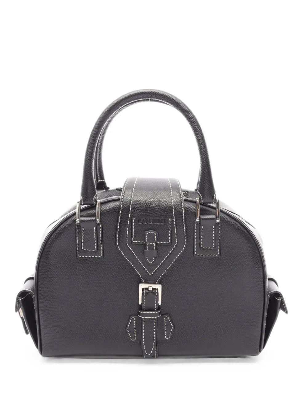 Loewe Pre-Owned 2010s Senda buckle-strap leather tote bag - Nero