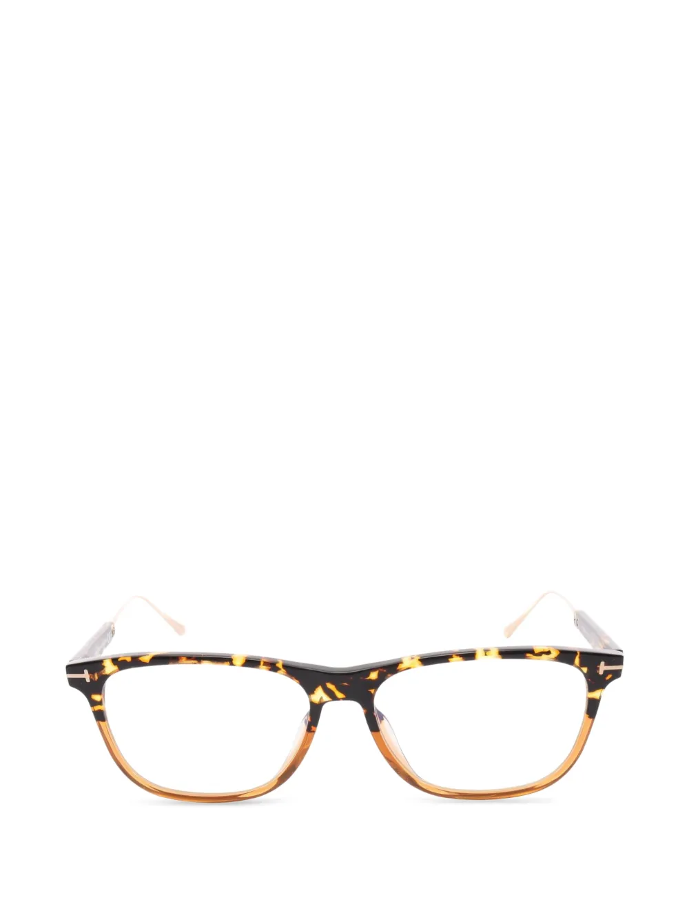 Tom Ford Vintage lunettes de vue à effet écailles de tortue et monture carrée (années 2020) - Marron