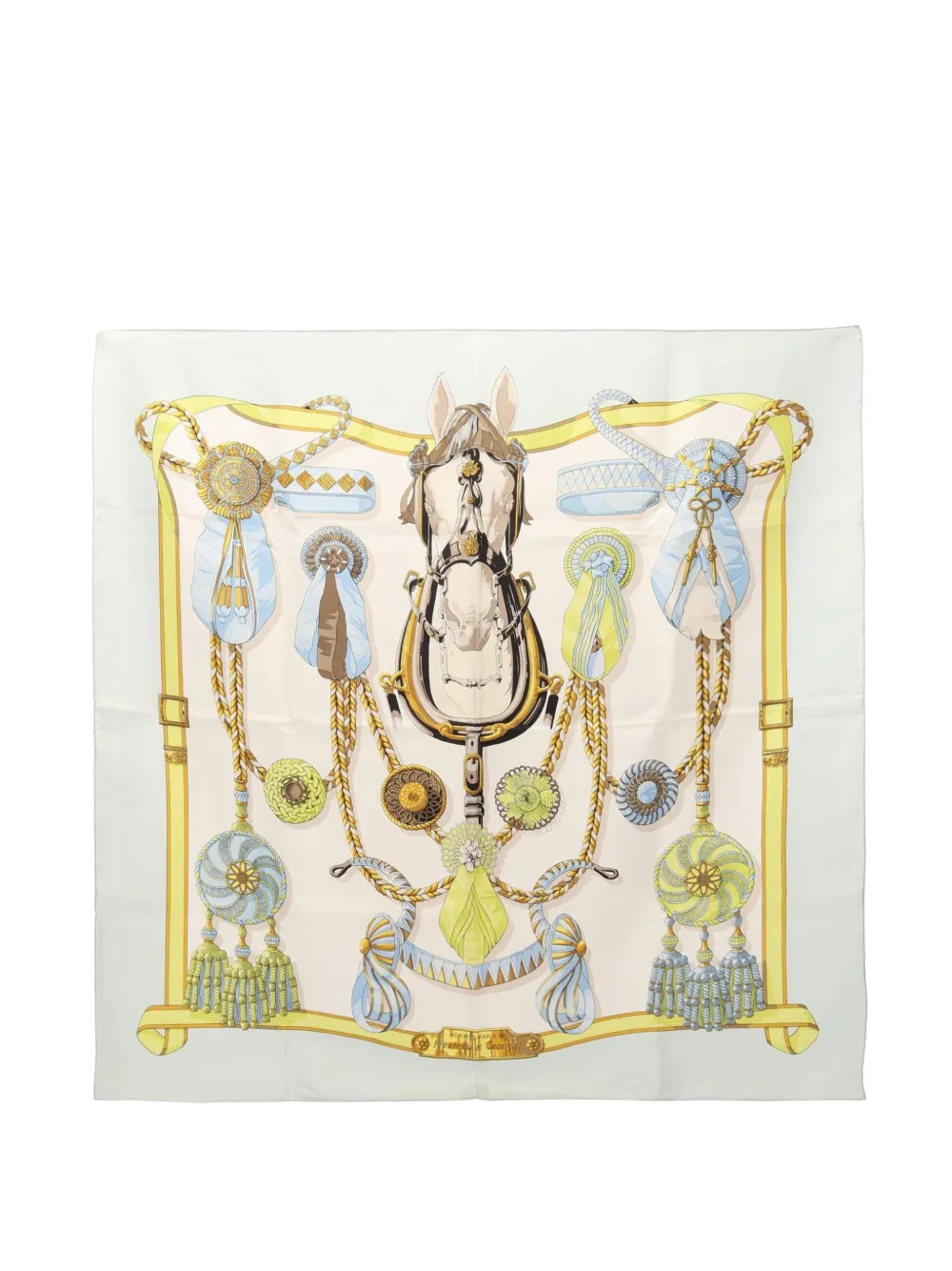 Hermès Pre-Owned Carre 90 Frontaux et Cocardes scarf - Verde