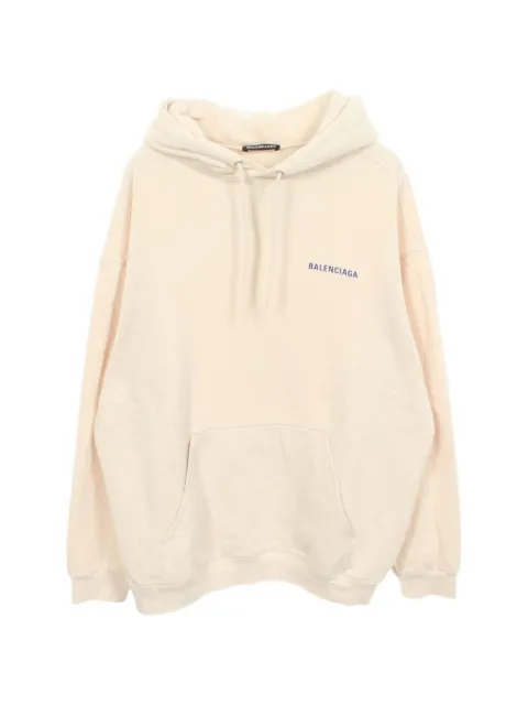 Balenciaga Pre-Owned logo印花棉连帽衫(2000年代典藏款)