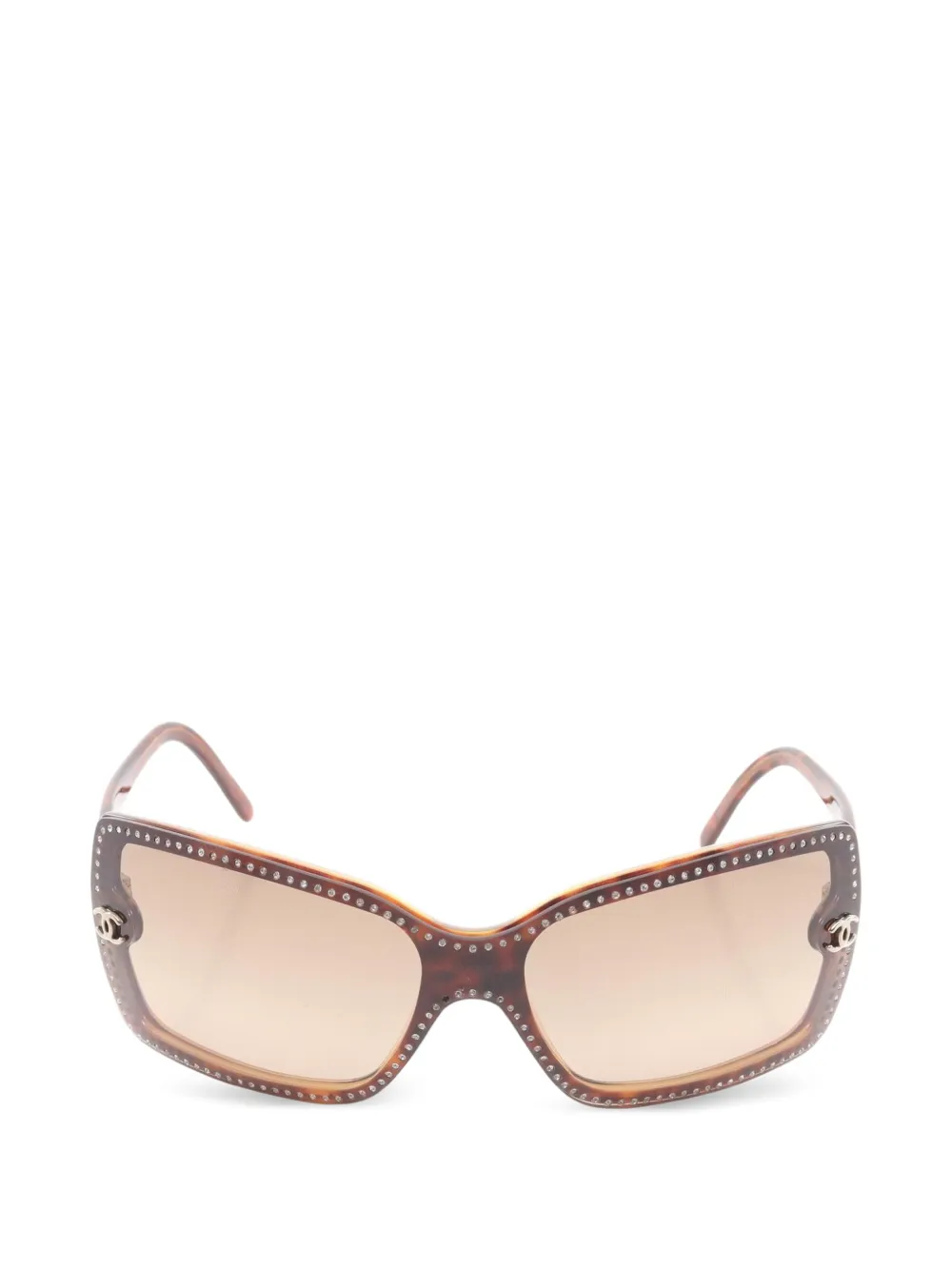 CHANEL Pre-Owned lunettes de soleil Coco Mark (1986-1988) - Marron
