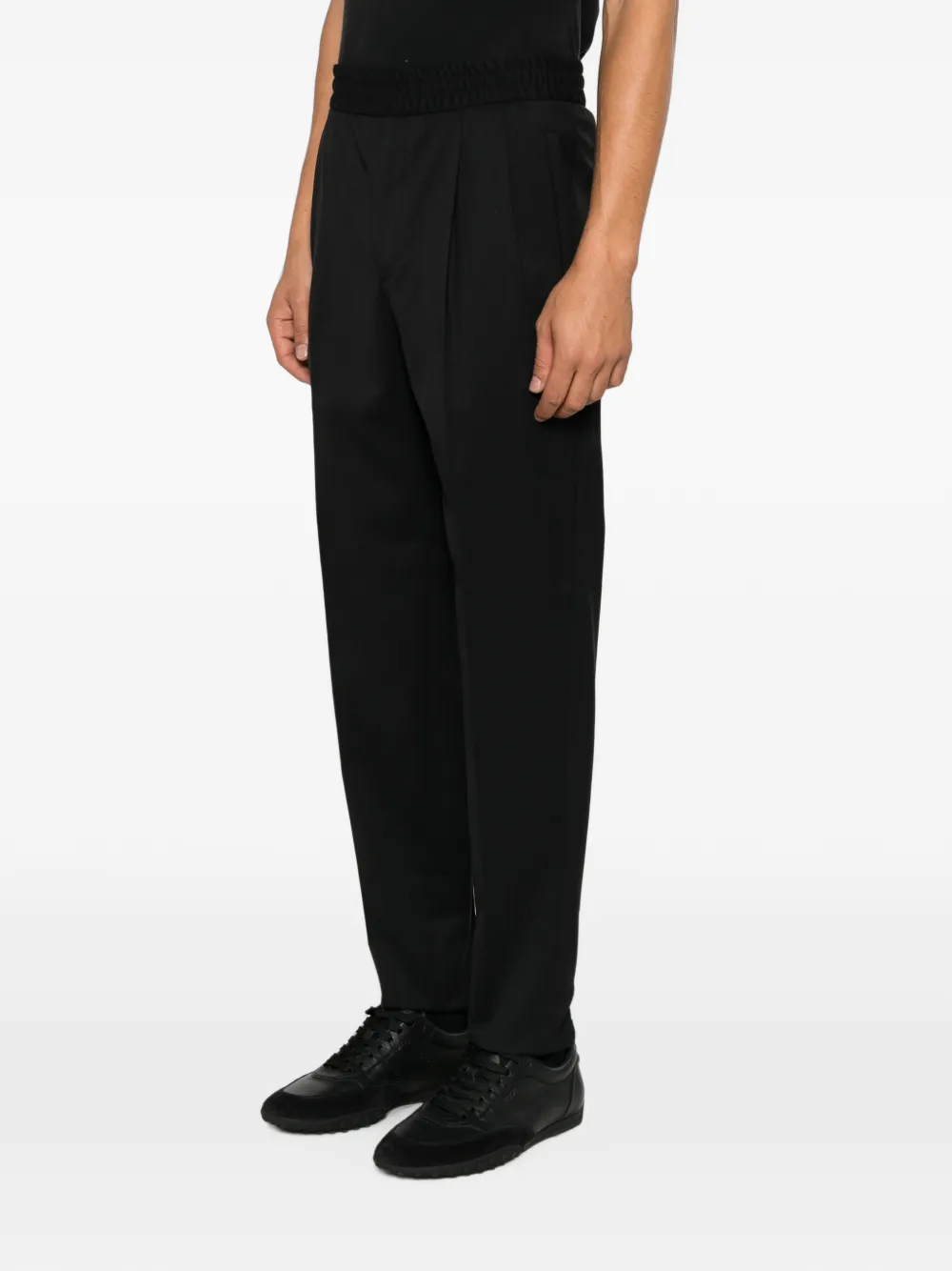 Zegna Plooibroek met elastische tailleband Zwart
