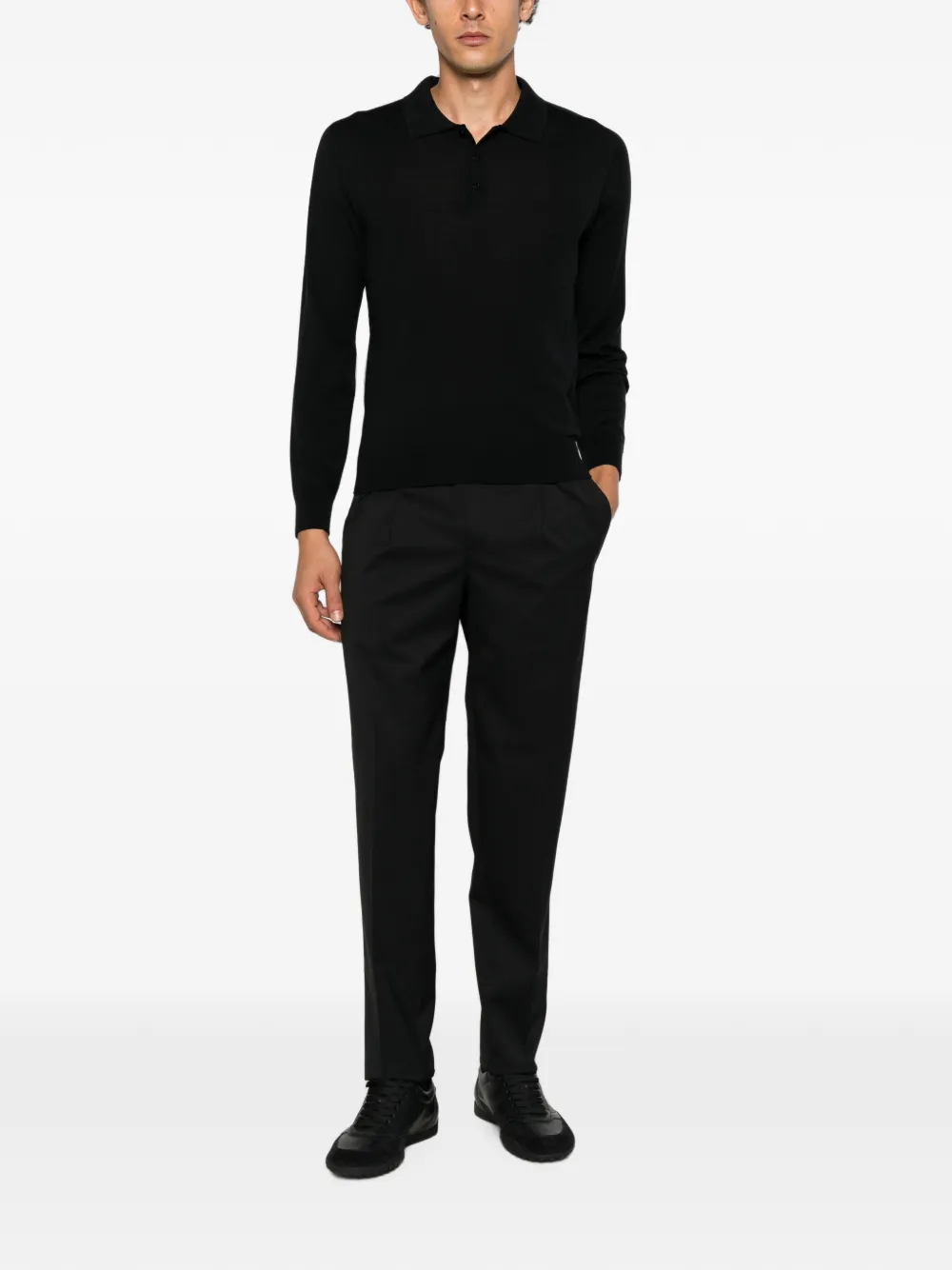 Zegna Plooibroek met elastische tailleband Zwart