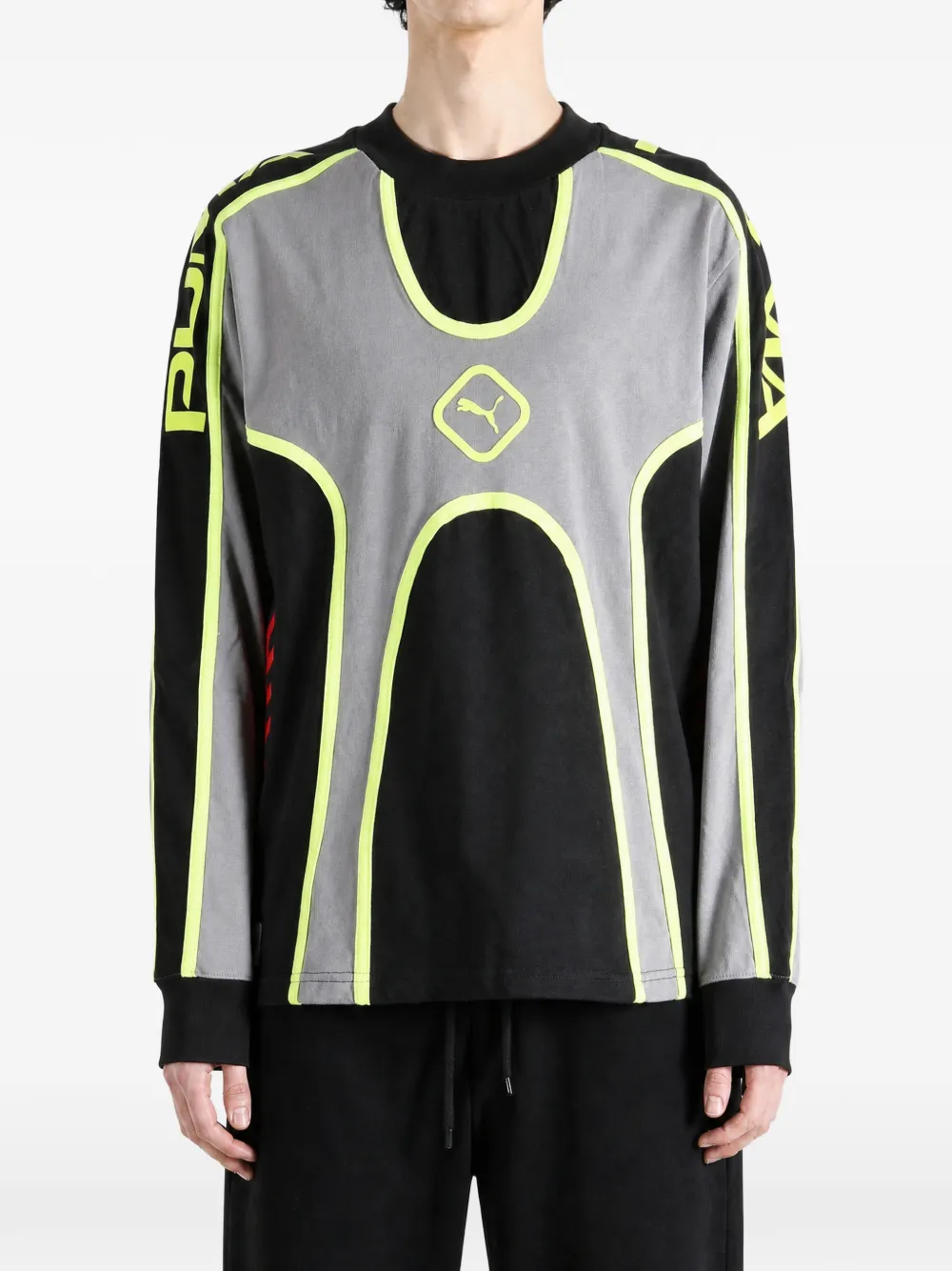 PUMA x A$AP ROCKY logo-print panelled sweatshirt Grijs