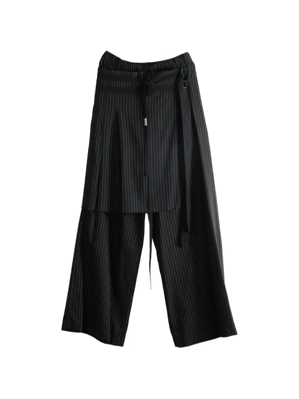 Ann Demeulemeester Marke pinstripe-pattern layered-design trousers